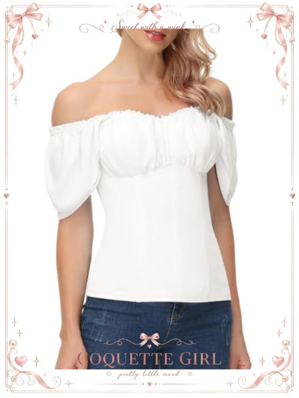 Renaissance Flutter Short Sleeve Peasant Blouse Square Neck Top